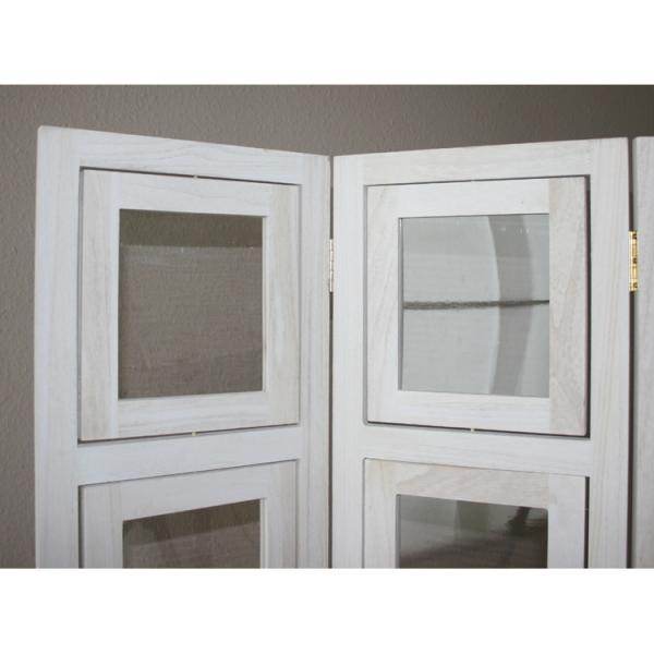 3 fach Paravent Fotowand 263 weiss Raumteiler - Palo24