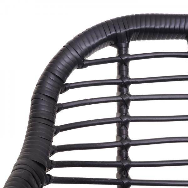 Poly-Rattan Garnitur HWC-G17, Balkon-Set Gartengarnitur Sitzgruppe Stuhl, Seil ~ anthrazit, Kissen anthrazit - Palo24