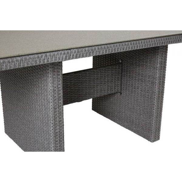 Gartentisch 192x90cm Rattantisch Esstisch Spraystone grau Modesto - Palo24