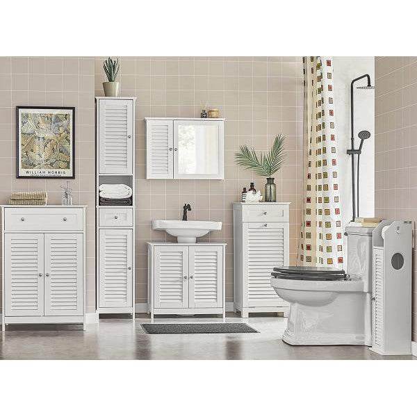 Bad Hochschrank | Badschrank | Badregal Weiss - Palo24