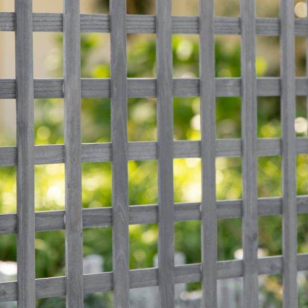 Pflanzkasten mit Rankgitter Blumenkasten Rankkasten Hellgrau - Palo24