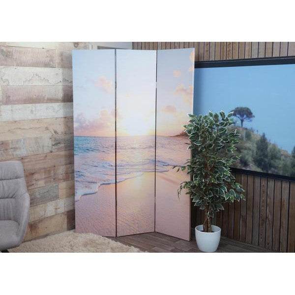 Foto-Paravent HWC-A83, Raumteiler Trennwand Sichtschutz, FSC-zertifiziert ~ 180x121cm Ocean - Palo24