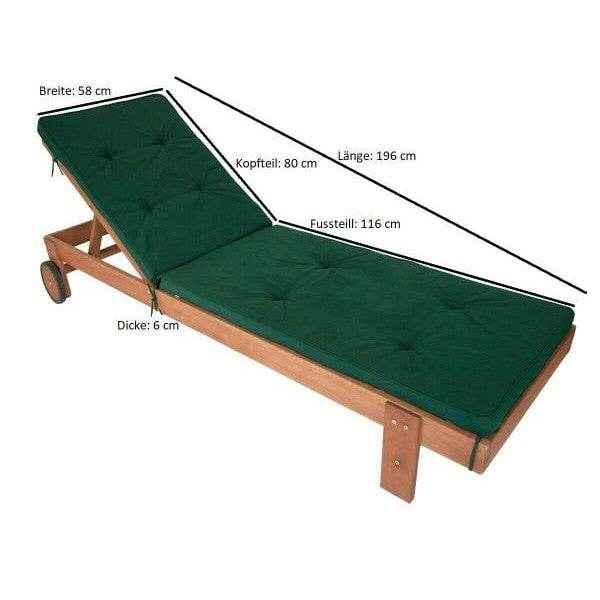Polsterauflage DENVER für Gartenliege, grün