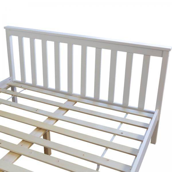 Doppelbett Holzbett Bett Bettgestell 140x200 weiss Kiefer Massivholz Futonbett - Palo24