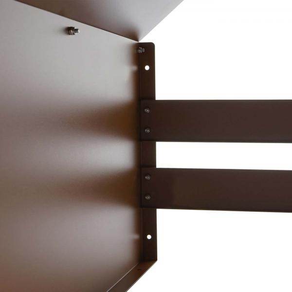 Mähroboter-Garage HWC-L43, Dach Unterstand für Rasenmäher, Metall 40x59x69cm ~ braun - Palo24