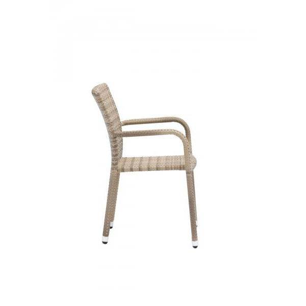 Rattan Turin Dining Stapelstuhl Armlehnstuhl Natur - Palo24