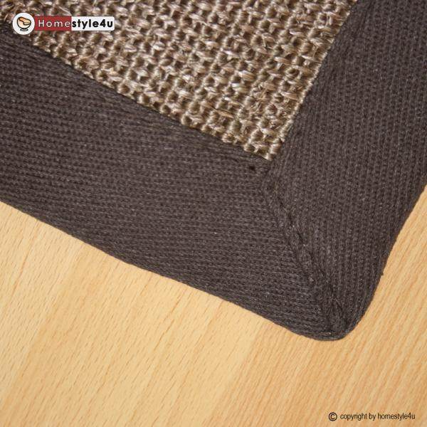 Sisalteppich Bordürenteppich 245 cm x 345 cm Naturfaser Sisal Teppich Braun - Palo24