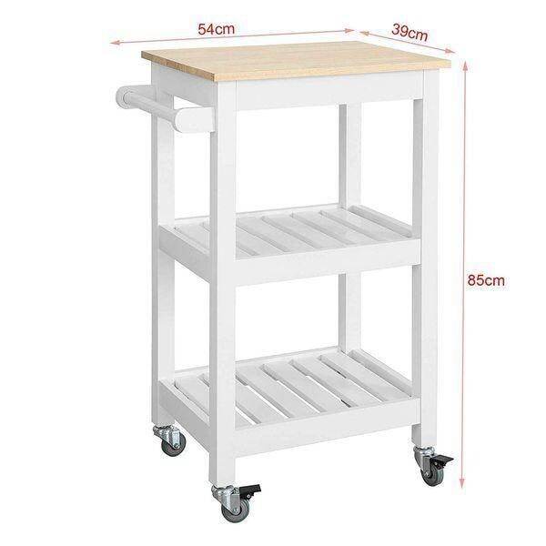 Servierwagen Holz | Küchenregal | Küchenwagen Weiss - Palo24