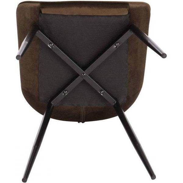 2er-Set Küchenstuhl mit Rückenlehne aus Samt Metallbeine Elif braun - Palo24