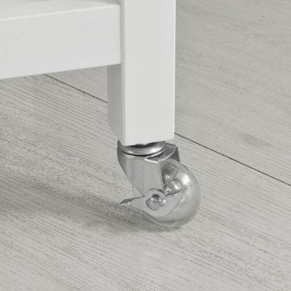 Küchenwagen mit Edelstahlplatte | Sideboard | Servierwagen Weiss - Palo24