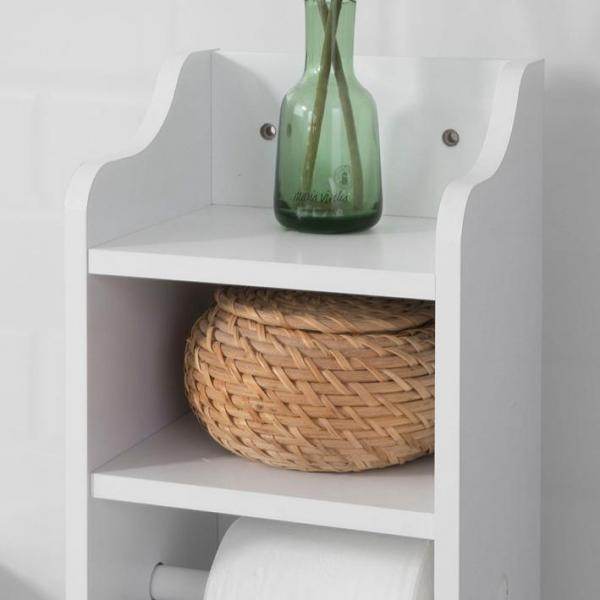 Toilettenpapierhalter | Toilettenpapier Aufbewahrung | Badezimmerschrank Weiss - Palo24