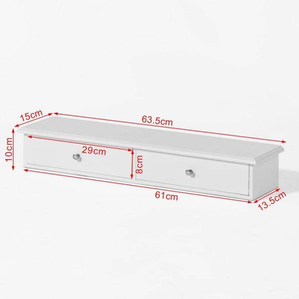 Schweberegal Hängeschublade Wandregal Wandkonsole Weiss - Palo24