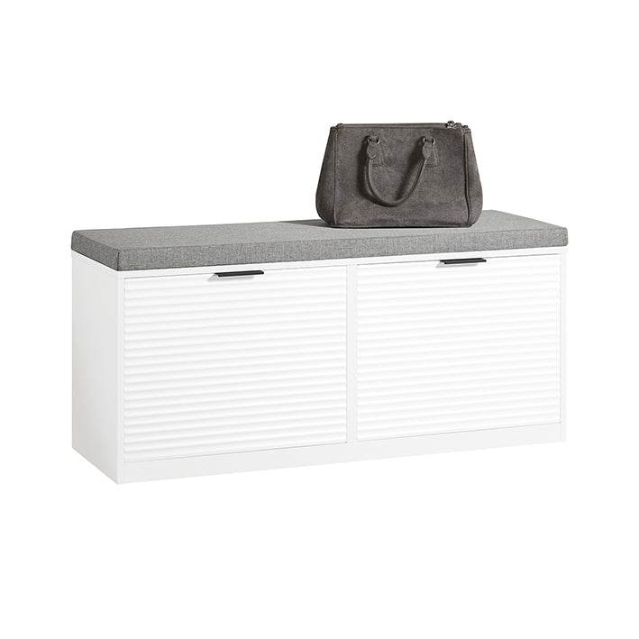 Sitzbank | Schuhkipper mit Sitzfläche | Sitzkommode | Schuhtruhe | Weiss FSR147-W - Palo24