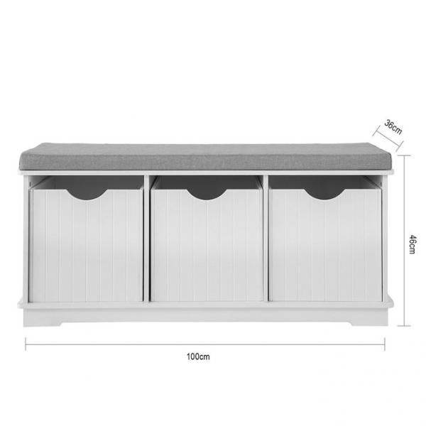 Sitzbank mit Sitzfläche | Spieltruhe | Sitzkommode Weiss - Palo24
