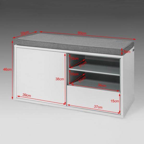Garderobenbank | Sitzbank mit stauraum | Schuhbank Weiss - Palo24