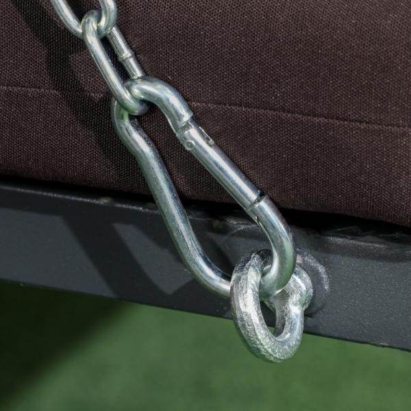 Hollywoodschaukel, für 3 Personen, verstellbares Sonnendach, bis 270 kg, braun - Palo24