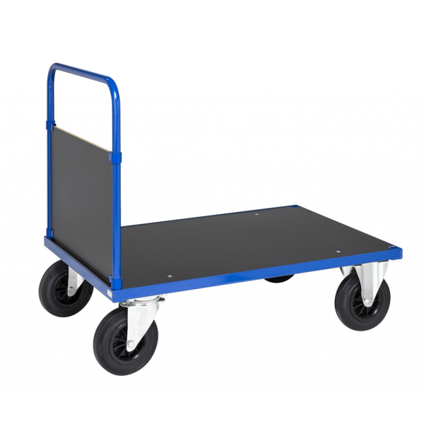 Einseitiger Wand Plattformwagen MDF Platte Blau Industrie Schule Transport - Palo24