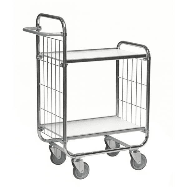 Etagenwagen Komissionierwagen 2 Böden bis 250kg belastbar, 4 Lenkrollen - Palo24