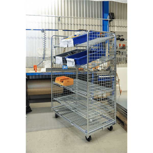 Rollcontainer Gitterwagen bis 400kg belastbar 2 Lenk- und 2 Bockrollen verzinkt - Palo24