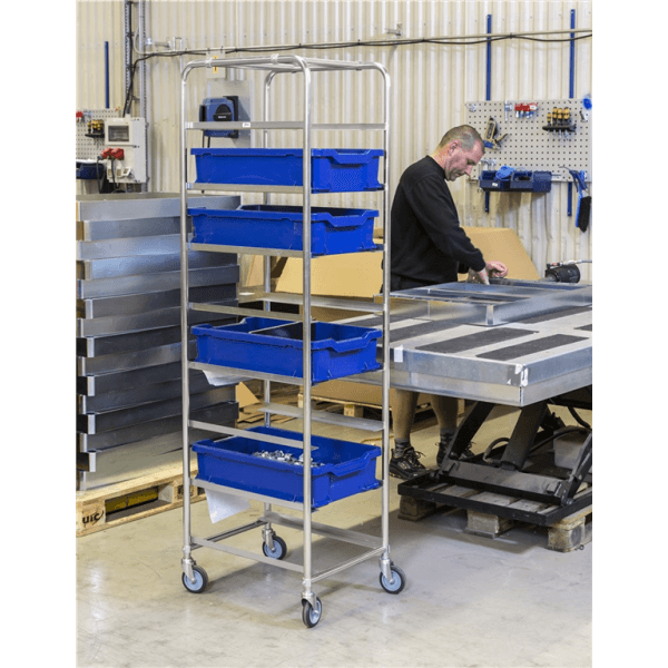 Kistenwagen für 8 Euroboxen max. Höhe 210mm Lager Industrie Gastro - Palo24