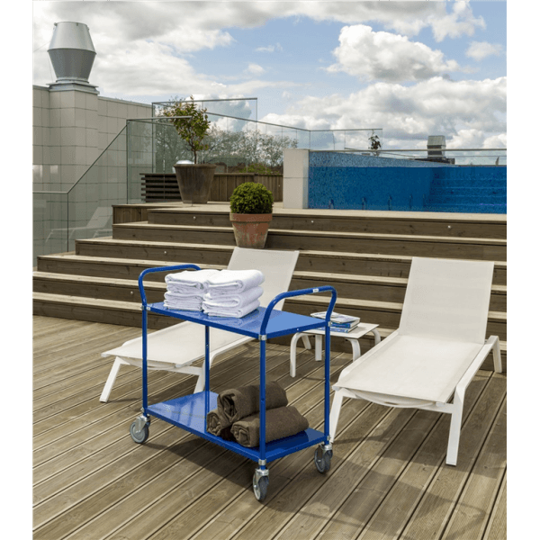 Etagenwagen bis 250kg belastbar 4 Lenkrollen blau - Palo24