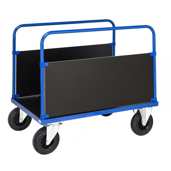 Zweiseitiger Wand Plattformwagen Langeseite MDF Platte Blau Industrie Schule Transport - Palo24