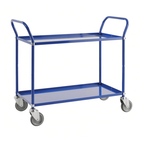 Etagenwagen 2 Böden bis 250kg belastbar 4 Lenkrollen blau - Palo24