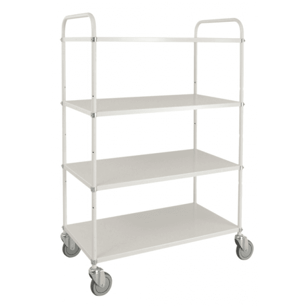 Etagenwagen 4 Böden bis 250kg belastbar 4 Lenkrollen weiss - Palo24