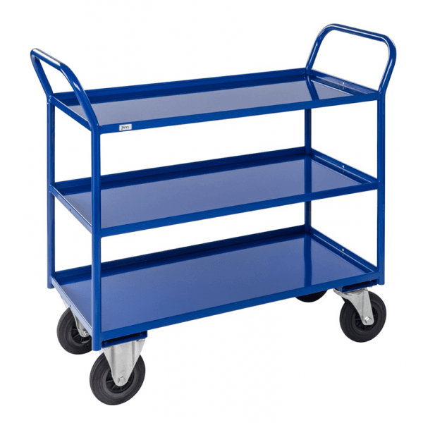 Etagenwagen mit 3 Böden bis 400kg belastbar blau - Palo24