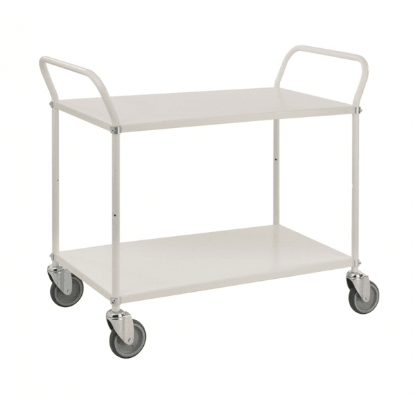 Etagenwagen 2 Böden bis 250kg belastbar mit Bremse weiss - Palo24