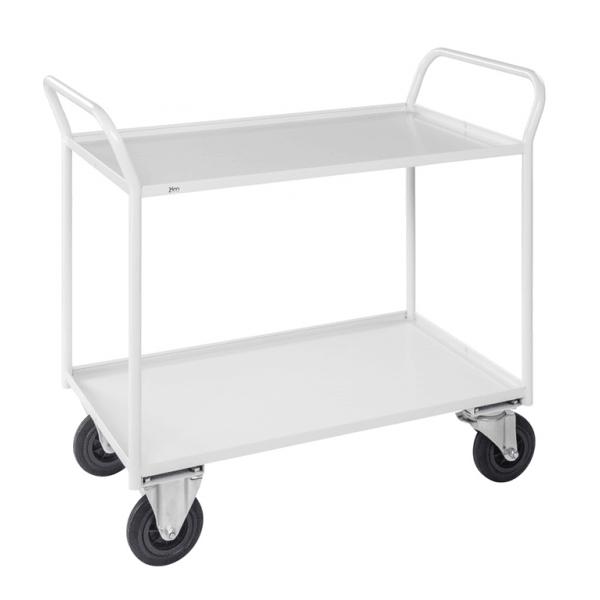 Etagenwagen mit 2 Böden bis 400kg belastbar weiss - Palo24