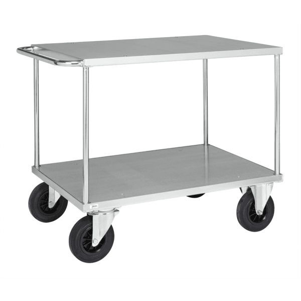 Plattformwagen 2 Böden bis 500kg belastbar Silber - Palo24