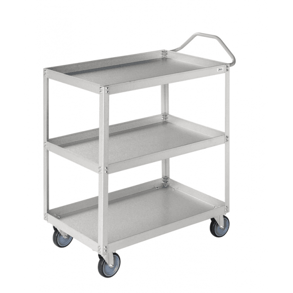 Etagenwagen aus Aluzink mit 3 Böden in grau mit 150kg Tragkraft - Palo24