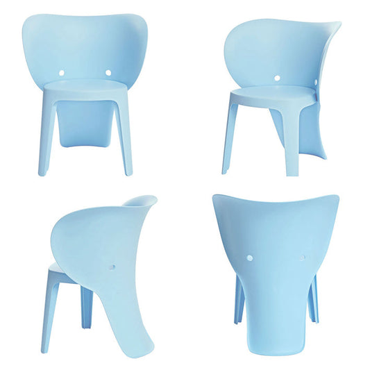 Kinderstuhl mit Lehne | Stühlchen | Sitzhöhe 32cm | Elefant Blau | KMB12-Bx2