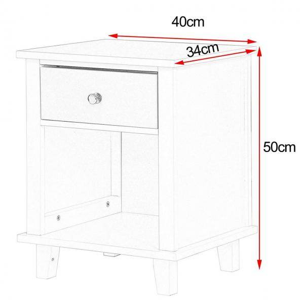 Klassischer Nachttisch mit Schublade in Weiss - Palo24