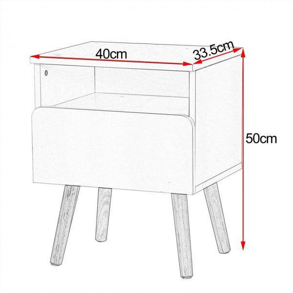 Nachttisch mit Schublade & offenem Fach weiss - Palo24