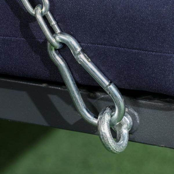 Hollywoodschaukel, für 3 Personen, verstellbares Sonnendach, bis 270 kg, dunkelblau - Palo24