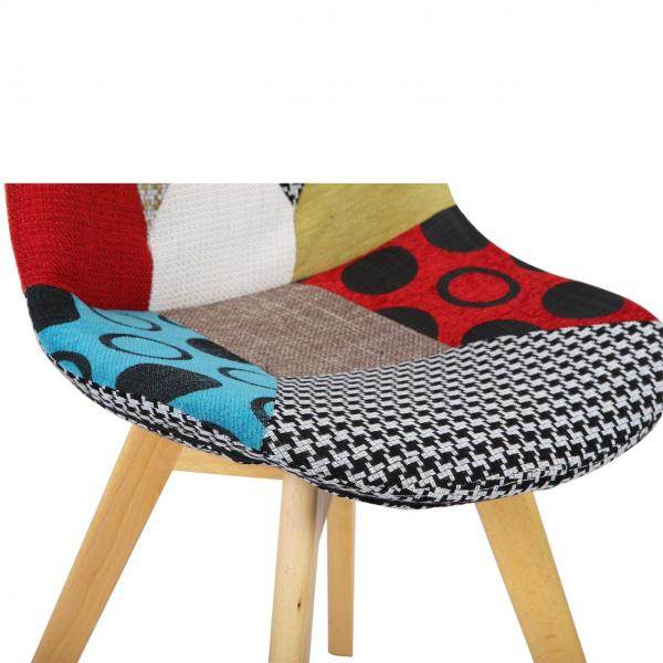 Esszimmerstuhl aus Holz mit Leinenbezug Modell Lisa mehrfarbig - Palo24
