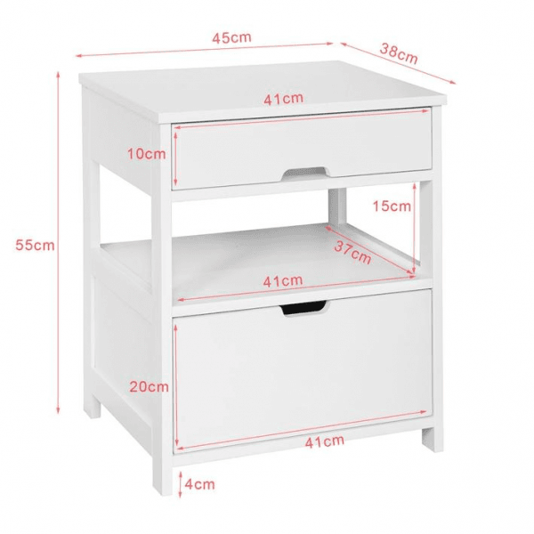 Nachttisch | Nachtschrank | Beistelltisch Weiss - Palo24