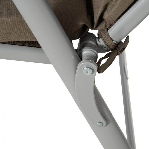 Sonnenliege Strandliege Gartenliege klappbar verstellbar mit Kissen Garten Metall Stoff Braun+Silber - Palo24