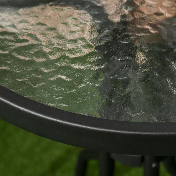 Gartenmöbel-Set, 3-tlg., runder Tisch, zwei Klappstühle, Stahlrahmen, grau - Palo24