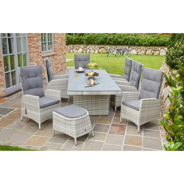 2x Rattansessel Positionsstuhl "Parma" weiss grau inkl. Sitzkissen - Palo24