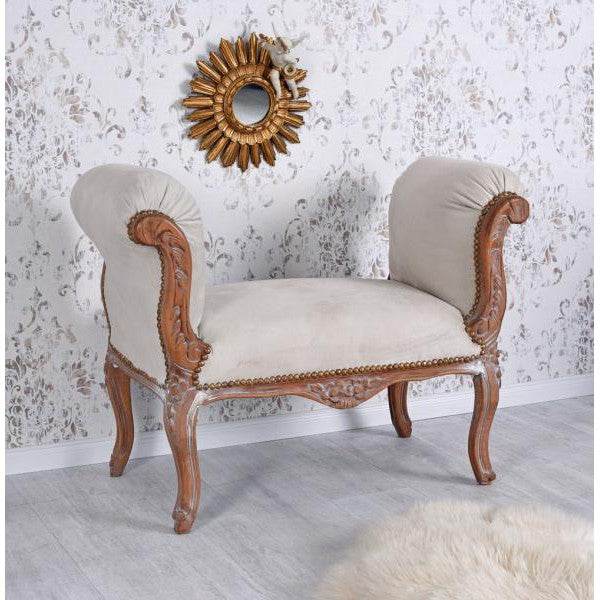 SITZBANK BAROCK BANK HOCKER TOILE DE JOUY SOFA SHABBY CHIC - Palo24