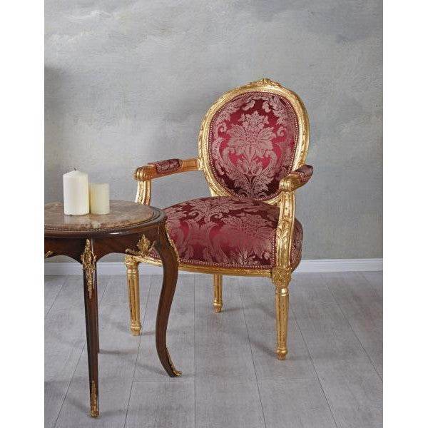 Königlicher Medaillon Sessel Barockstil Rot Gold - Palo24