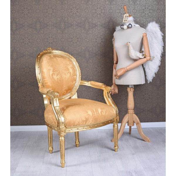 Königlicher Medaillon Sessel Barockstil Gold - Palo24