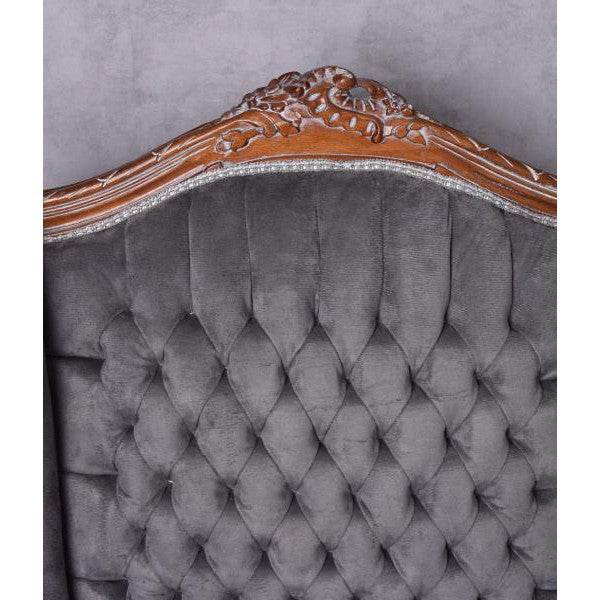 BAROCKER OHRENSESSEL KÖNIGLICHER THRON ARMLEHNSESSEL ANTIK BRAUN GRAU - Palo24