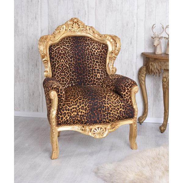 XXL SESSEL BAROCK GOLD LEOPARD - Palo24