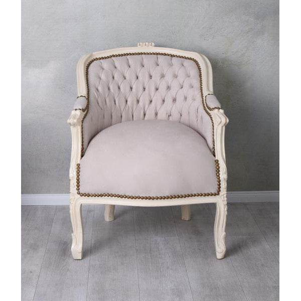 BERGERE EN CONFESSIONAL BAROCK SESSEL CREME-WEISS HELLGRAU - Palo24