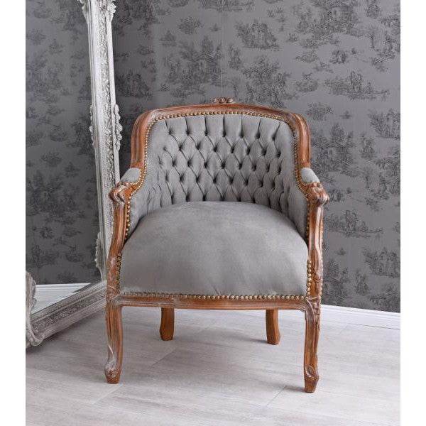 BERGERE EN CONFESSIONAL BAROCK SESSEL BRAUN GRAU - Palo24