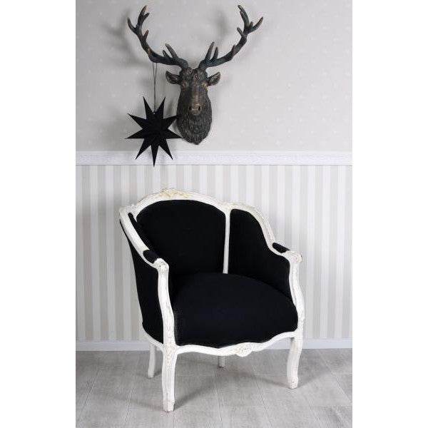 ROKOKO SESSEL BERGÈRE EN CONFESSIONAL LOUIS XV SCHWARZ - Palo24